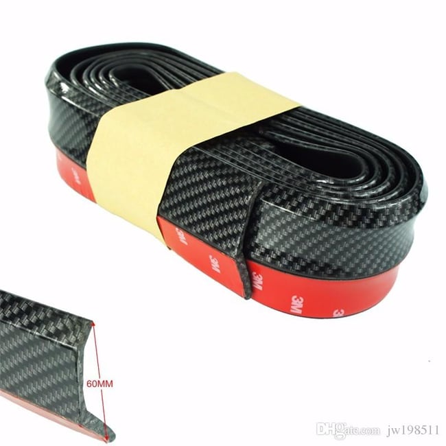 Protectie spoiler, prelungire bara fata/spate din cauciuc, culoare carbon