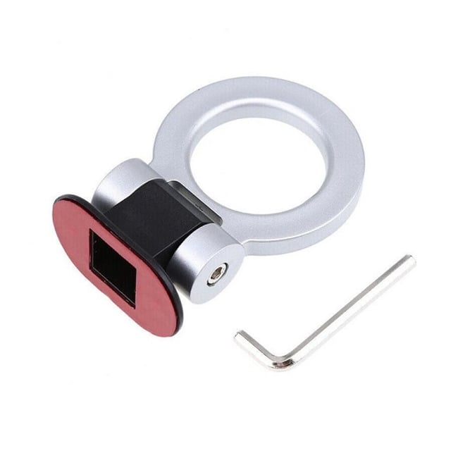 Ornament carlig remorcare racing, montaj dublu adeziv, argintiu