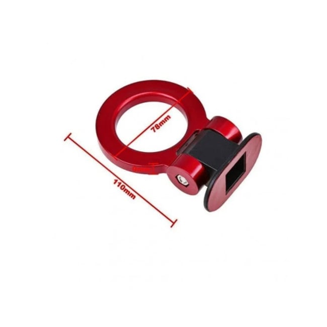 Ornament carlig remorcare racing, montaj dublu adeziv, rosu