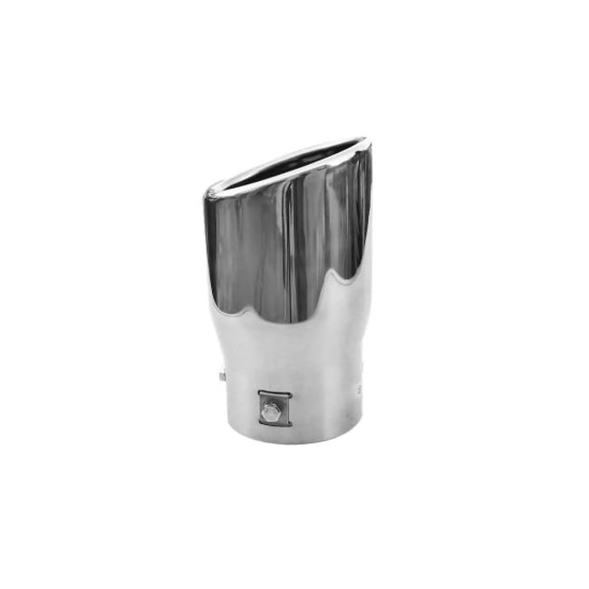 Ornament toba inox Premium, model tesit cu perforatii, intrare 6.5 cm, iesire 6.9 cm, lungime 15 cm