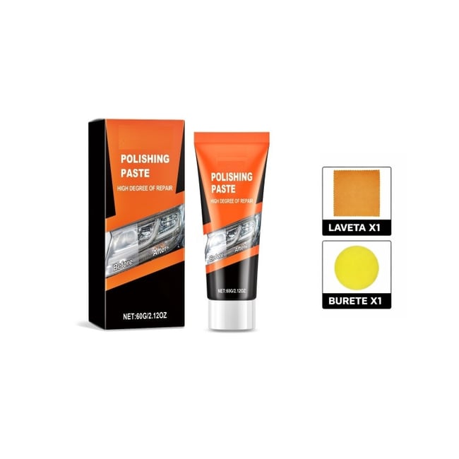 Pasta polish faruri auto 60g, restaurare si protectie faruri