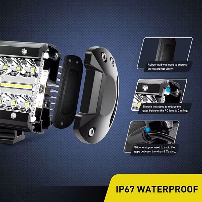 Proiector LED auto OFF-ROAD 40 leduri, 16.4 cm, 168W, 6000K, 12-24V, ip67, carcasa aluminiu