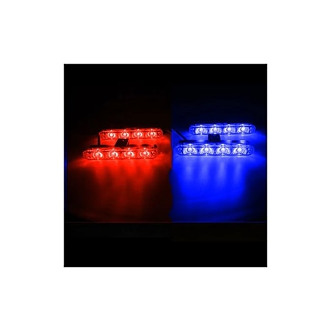 Set Lumini Avertizare Pentru Grila, rosu/ albastru pentru grila, functii stroboscop, LED, 36W, 12V