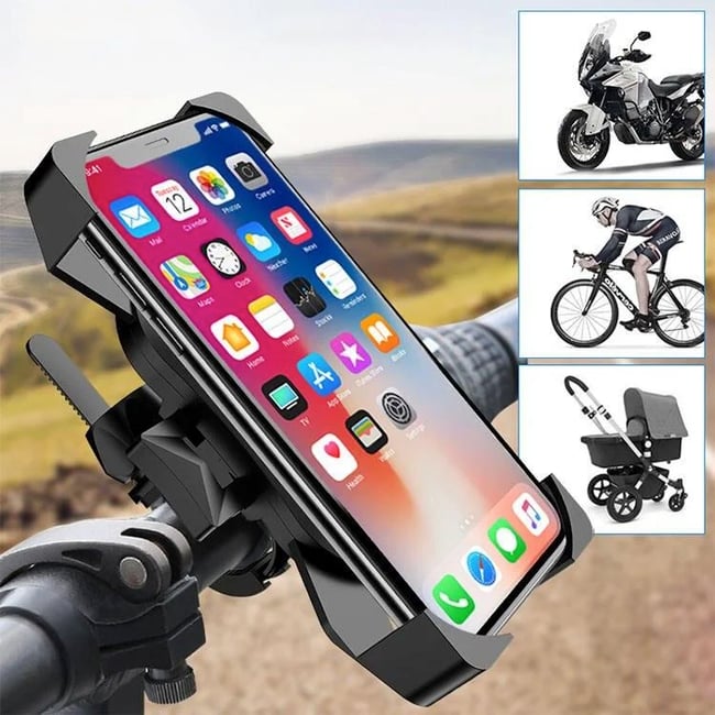 Suport Telefon pentru Bicicleta / Motocicleta, Prindere in Colturi, Anti-shake, Multidirectional 360​​°, Universal, Deschidere 60-90mm (XO-C51)