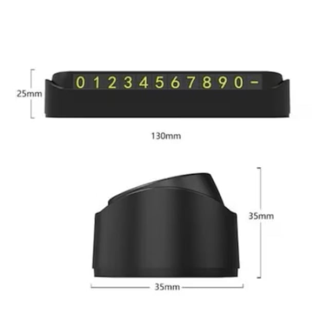 Suport Numar Telefon Bord, Parcare Temporara, Negru