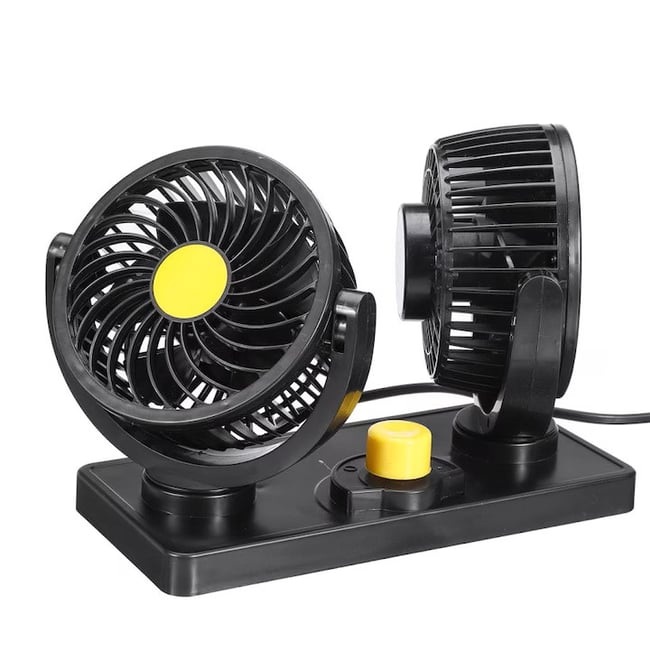 Ventilator auto dublu, 10W, 2 trepte de viteza, rotire 360°, silentios