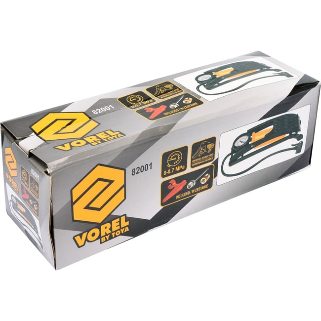 Pompa de picior, auto, Vorel 82001, 7 bar, adaptoare incluse, 1 cilindru