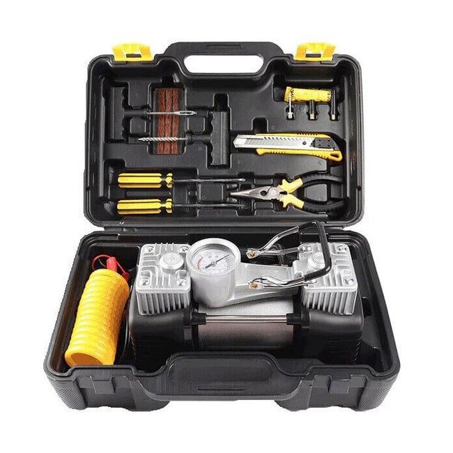 Compresor aer, auto, Lider® Premium, 150 PSI, 70 L/min, 12 V, lanterna, buton On/Off, manometru analog