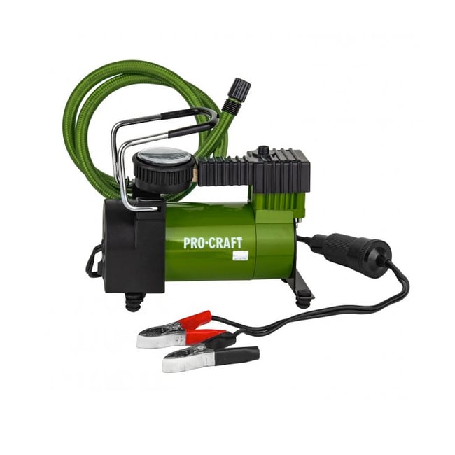 Compresor aer, auto, Procraft LK170, 7 bar, 12 V, 170 W, buton On/Off, manometru analog, debit aer 35 l/min, adaptoare incluse