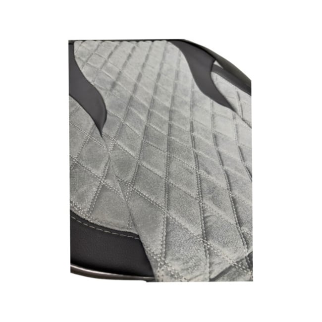 Set huse scaune auto, universale, 11 piese, material textil + imitatie piele, gri-negru