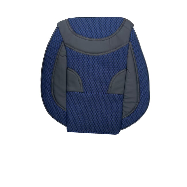 Set Huse Scaune Auto, Universale, 11 Piese, Fata Spate, Textil cu Imitatie Piele, Albastru cu Negru