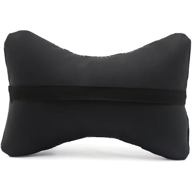 Set 2 pernute pentru tetiere auto, piele ecologica, negru/alb