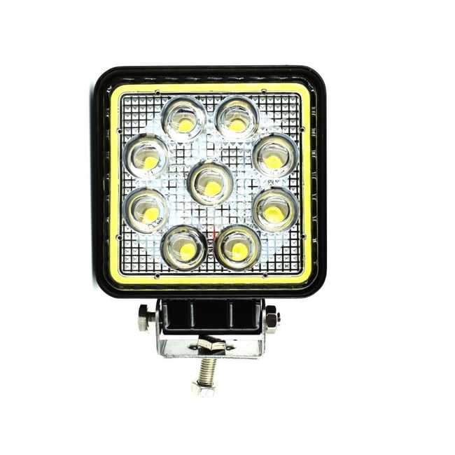 Proiector LED patrat 27W cu angel eyes Spot Beam 30° 12/24V