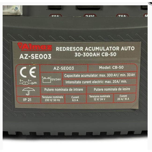 Redresor Auto 12-24V, 30-300 Ah, CB-50 ALMAZ AZ-SE003, Incarcator Baterii si Acumulatoare