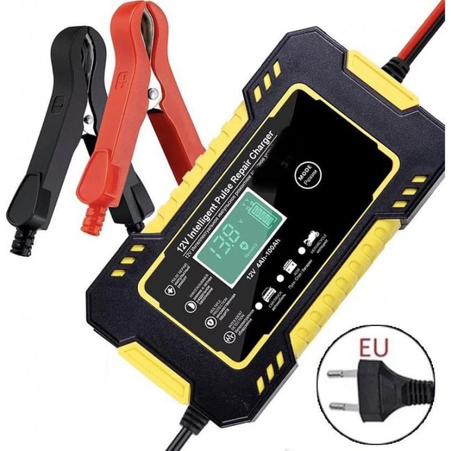 Redresor, Incarcator Digital Cu Display Atomat Inteligent Pentru Masina Si Motocicleta 12V