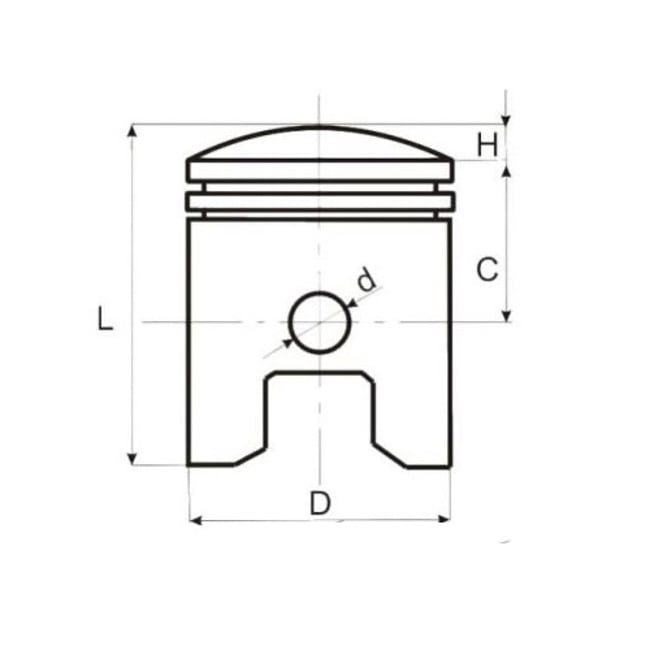 Kit piston scuter 2T 125cc Yamaha RX125 (56mm)