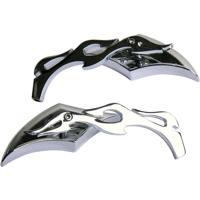 Set oglinzi moto si ATV, filet M8-M10, model romb Chopper , culoare Crom argintiu