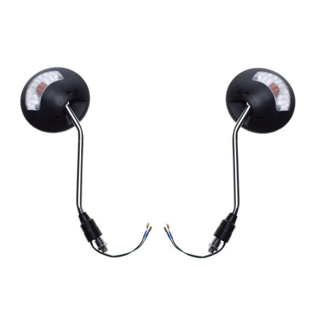 Set oglinzi moto si ATV negre cu semnalizare, filet M10