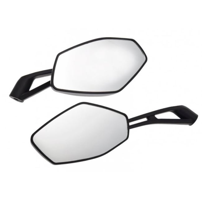 Set oglinzi moto si ATV, filet M8x1.25, model romb, culoare negru