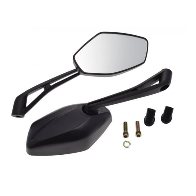 Set oglinzi moto si ATV, filet M8x1.25, model romb, culoare negru