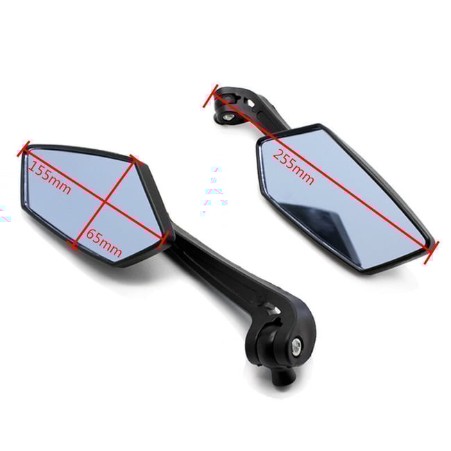 Set oglinzi moto si ATV model romb negre cu filet M8-M10