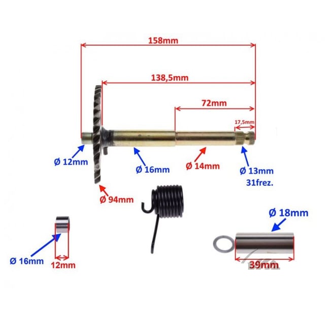 Semiluna pornire scuter 4T 125cc - 150cc (158mm)