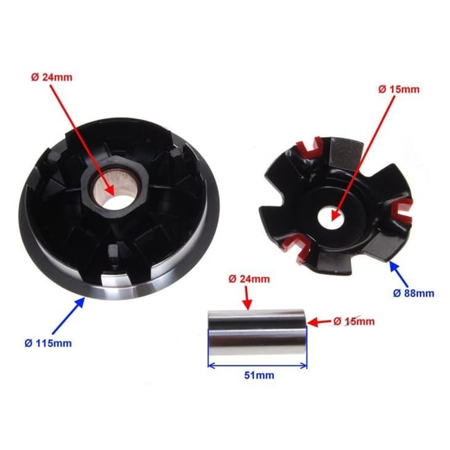 Variator scuter GY6 125cc - 150cc 4T, sport racing