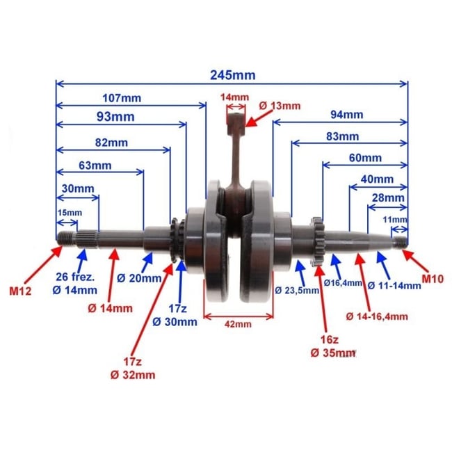 Ambielaj scuter GY6 50cc - 80cc 4T