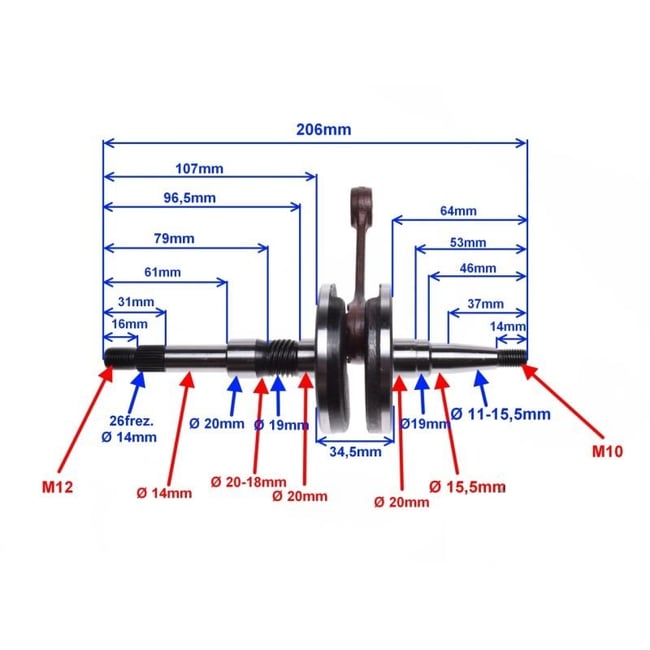 Ambielaj scuter Honda Dio AF28, Kymco, Daelim, SYM 50cc 2T