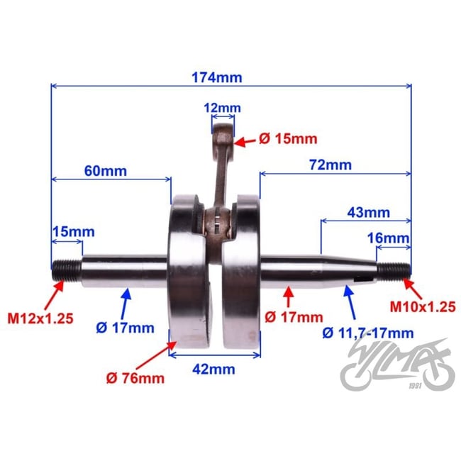 Ambielaj scuter motorizare Minarelli AM6 50cc-80cc 2T