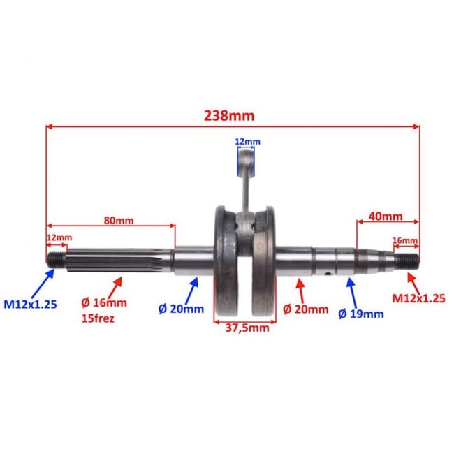 Ambielaj scuter Yamaha 80cc , bolt 12mm