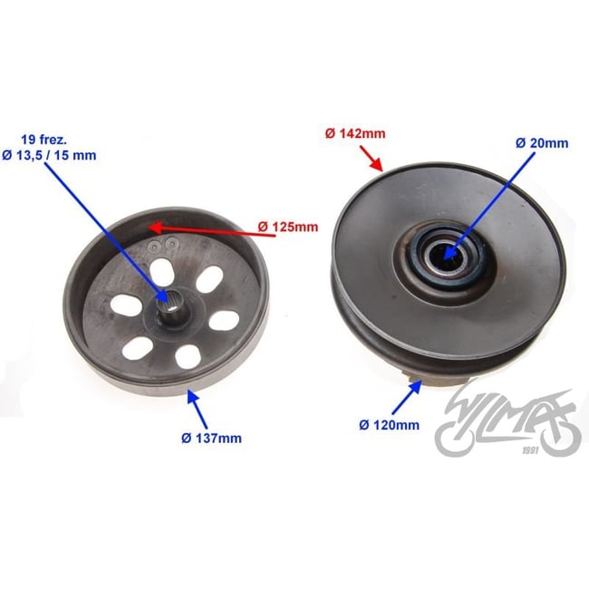 Ambreiaj complet scuter GY6 4T 125cc, 150cc