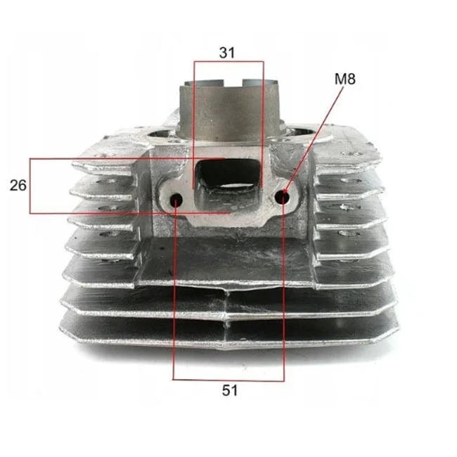 Set motor / kit cilindru Minsk 125cc 2T, 52 mm
