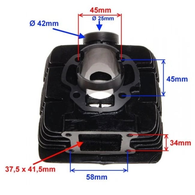 Set motor / kit cilindruYamaha DT 60cc 2T, 43 mm
