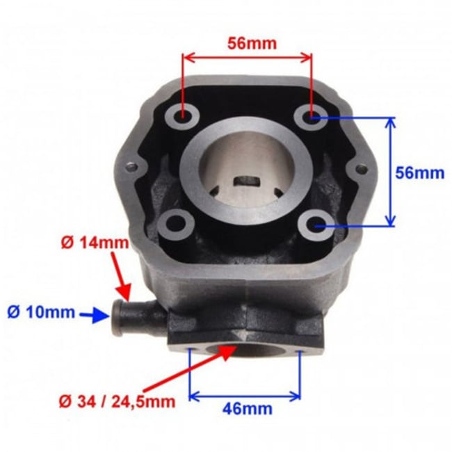 Set motor / kit cilindru scuter Derbi Senda 50cc 2T, 40mm, racire pe apa