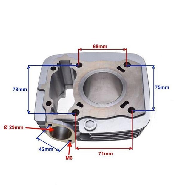 Set motor / kit cilindru Honda CB 125 / CBF 125 125cc 2T, 52.4 mm, racire pe aer