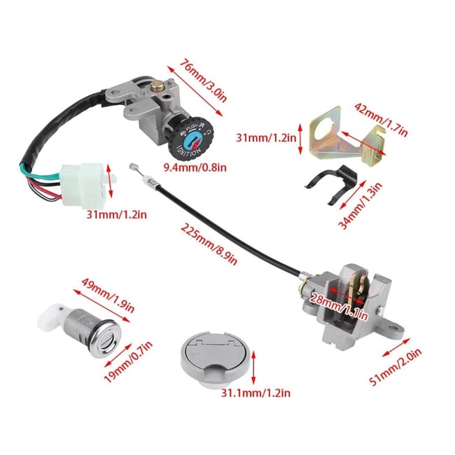 Contact pornire scuter GY6 4T 50cc-150cc (complet)