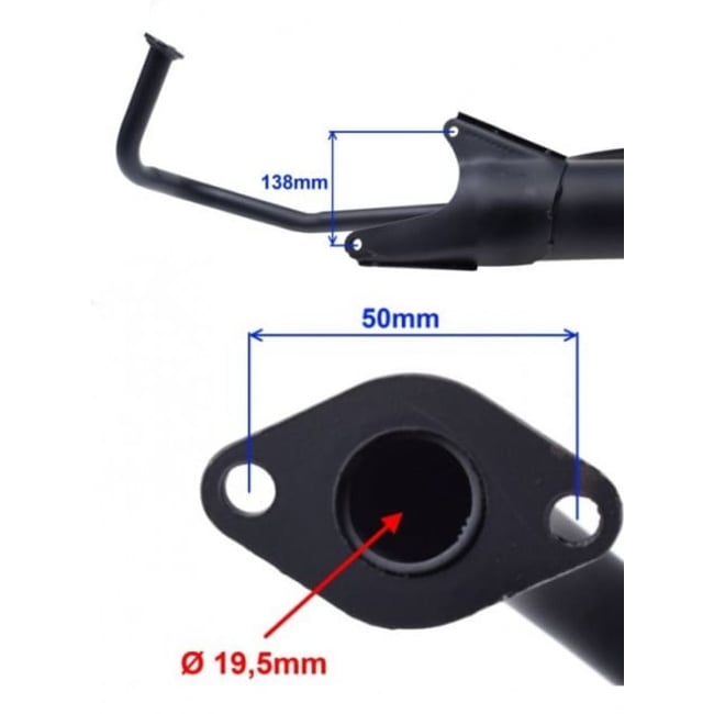 Toba esapament scuter GY6 50cc, 60cc, 80cc, 4 timpi, roata 10"