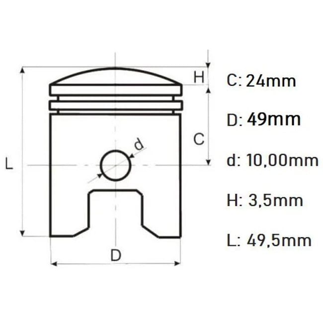 Cilindru pentru motor bicicleta 100 cc, Calitatea I