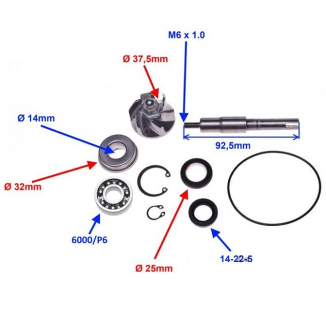 Kit reparatie pompa apa scuter Honda SH 125cc, 150cc