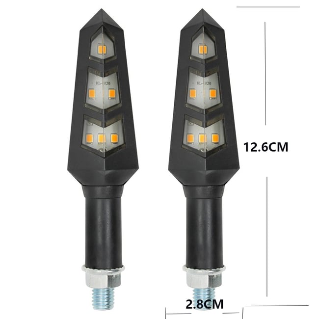 Set 2 semnalizari moto cu led 12V, semnalizare galbena, KL038