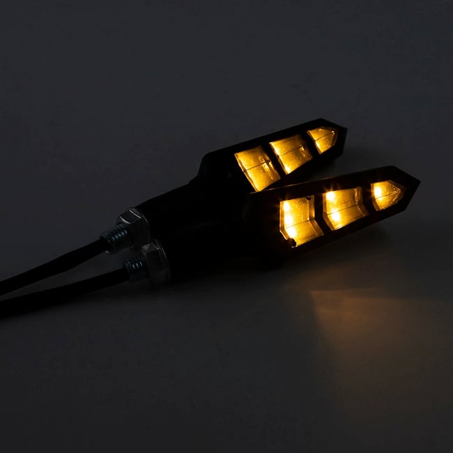 Set 2 semnalizari moto cu led 12V, semnalizare galbena, KL038