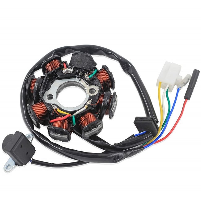 Magnetou / stator aprindere scuter GY6 50cc-80cc, 8 bobine, 5 fire
