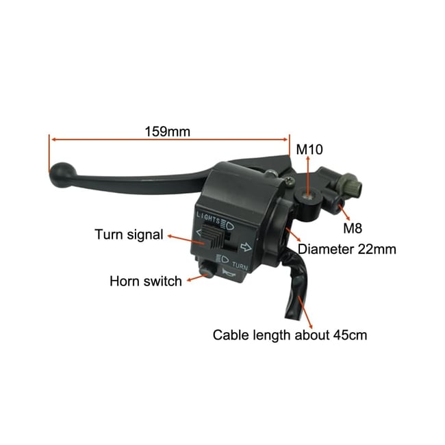 Set maneta frana + bloc comanda lumini Suzuki GN 125