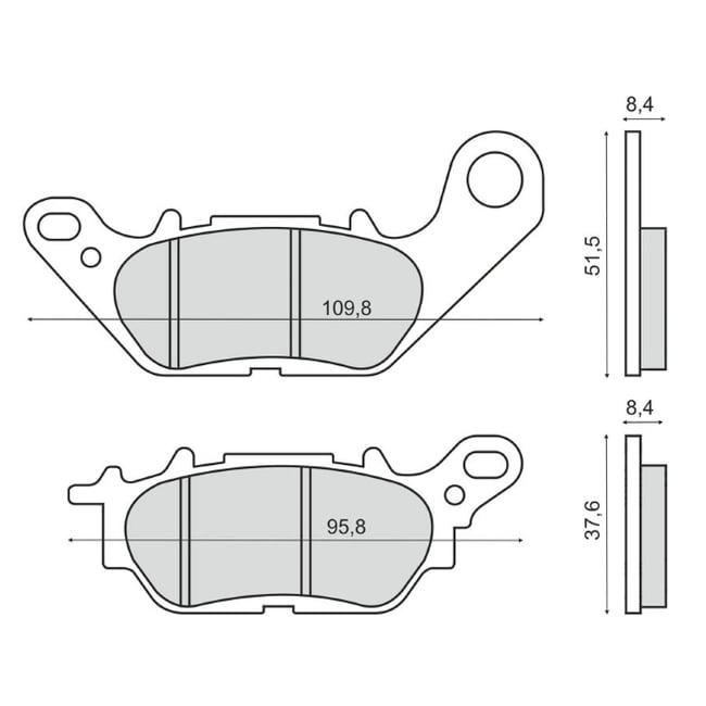 Set placute frana Yamaha N-Max 125, X-Max 300, Tricity, Ybr 125 cc, RMS