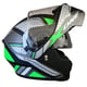 Casca moto flip up X-One cu ochelari de soare, negru / verde