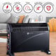 Convector Electric Mesko Ms 7741B, 2000 W, 3 Nivele de Putere, Termostat Reglabil, Negru