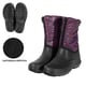 Cizme din pvc impermeabile, antiderapante, captuseala sintetica, mov/negru, dama
