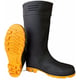 Cizme de protectie din cauciuc, negre cu talpa galbena, INGCO SSH092LYB, talpa antistatica si antiderapanta