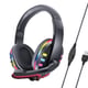 Casti Gaming profesionale cu lumini RGB, diametru 40mm, microfon, mufa USB, lungime fir 2 metri